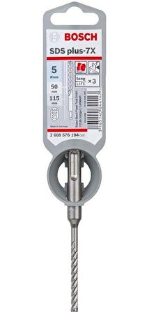Bosch 5 x 115 mm SDS Plus-7X 4 Elmaslı Özel Matkap Ucu 2608576104